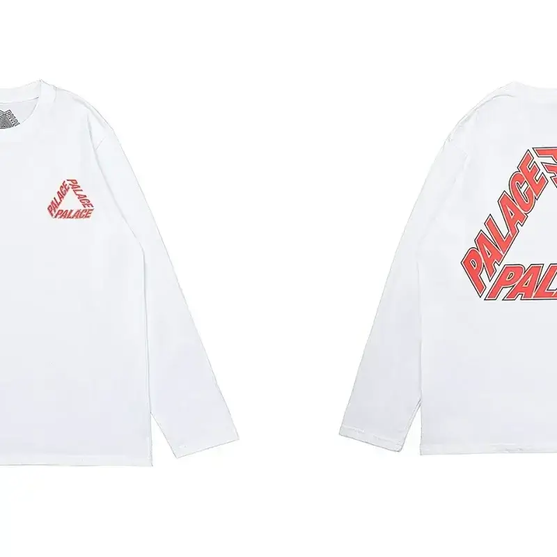 Palace White Long-Sleeve Tee with Red Logo