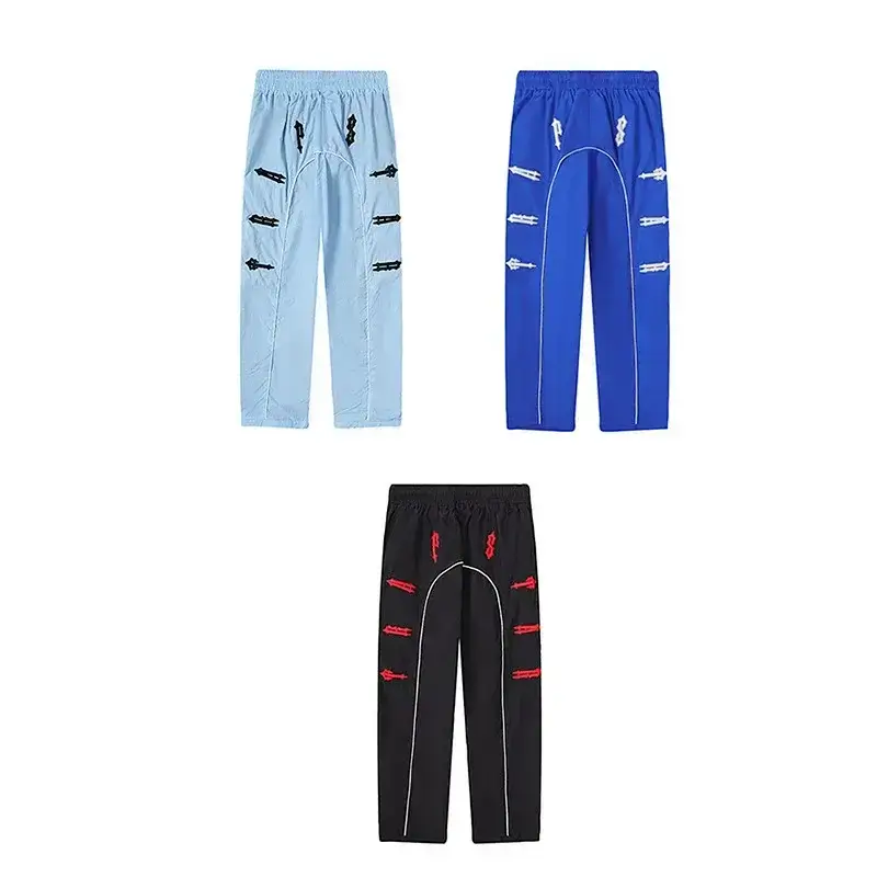 TRAPSTAR Pattern Track Pants (Light Blue, Blue, Black)