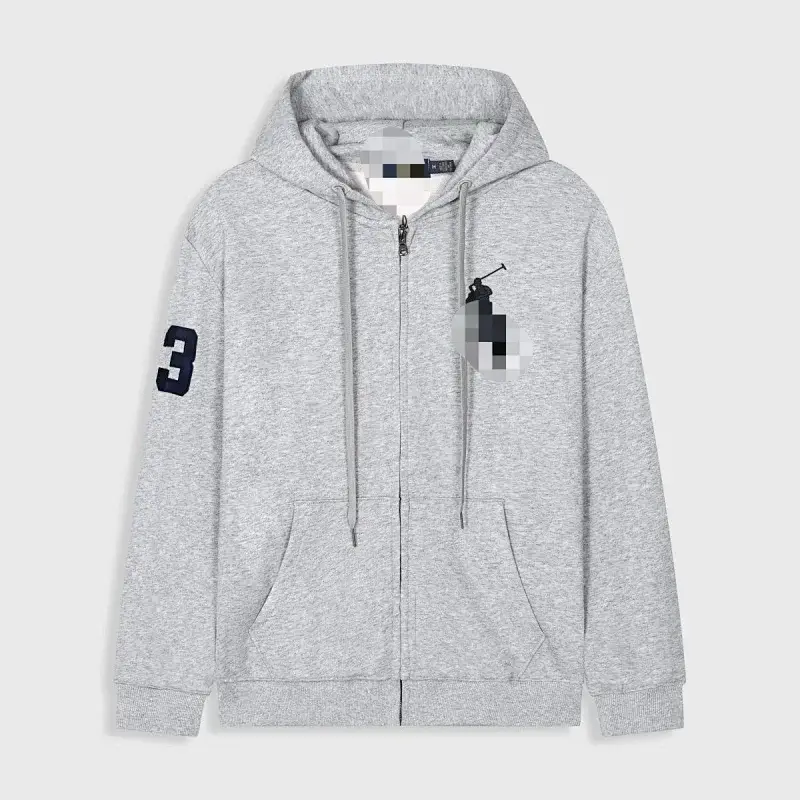 Polo Ralph Lauren  Hooded Zip - Up Sweatshirt with Number 3 & Horse - Riding Pattern