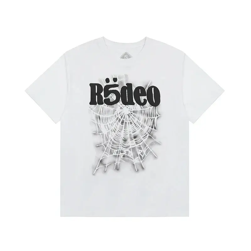 R5deo White Spider Web Graphic T - Shirt