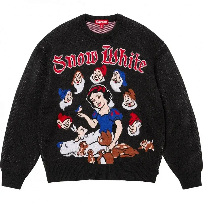 Supreme Black Snow White Knit Sweater