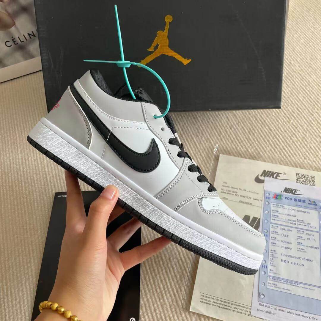 Jordan Air Jordan1 Low White Black Casual Shoes