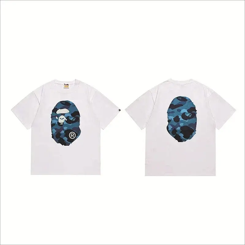 BAPE White Camo Ape Head Graphic T - Shirt