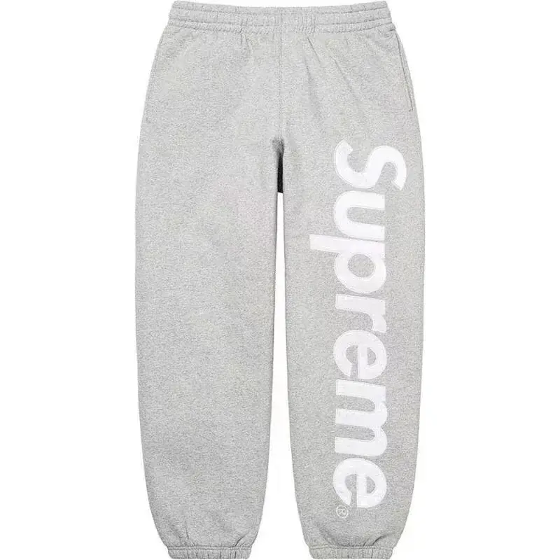 Supreme Gray Sweatpants with Vertical Logo