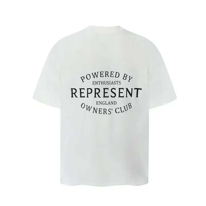 REPRESENT White T-Shirt "POWERED BY ENTHUSIASTS"