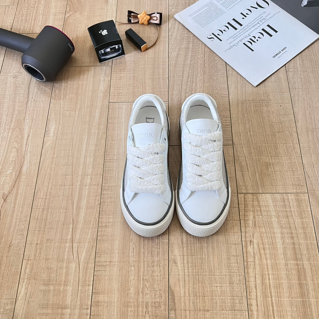 Dior White Fluffy Lace Casual Sneakers