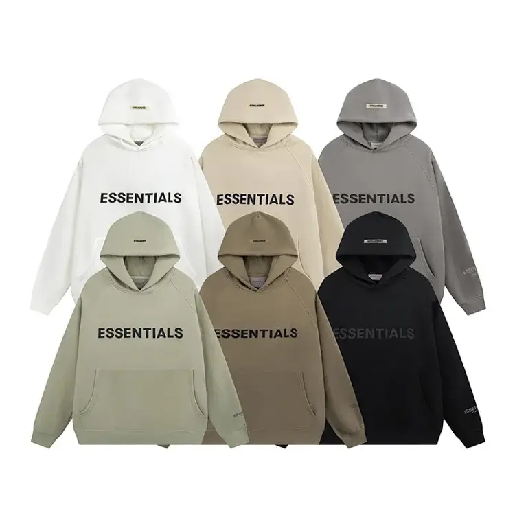ESSENTIALS Front Logo Oversized Hoodies (White/Beige/Gray/Light Green/Khaki/Black)