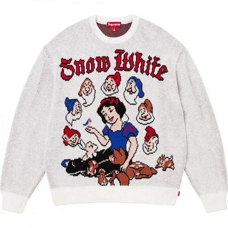 Supreme White Snow White Mesh Sweater
