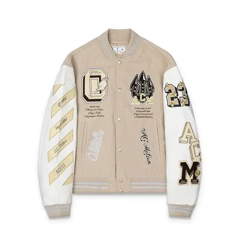 Off-White AC Milan Embroidered Baseball Jacket