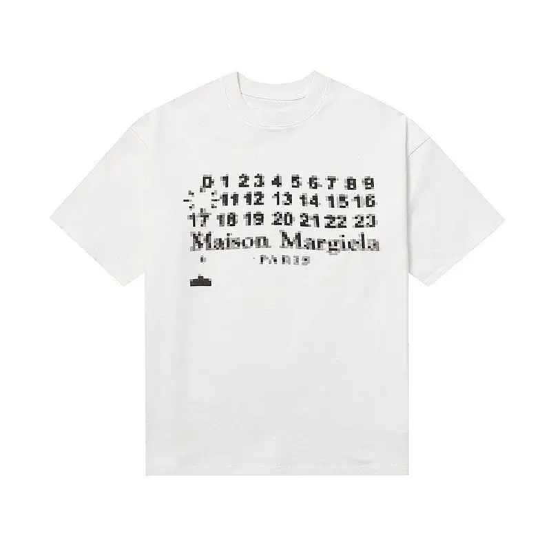 Maison Margiela White T - Shirt with Numerical (0 - 23) & Brand Print