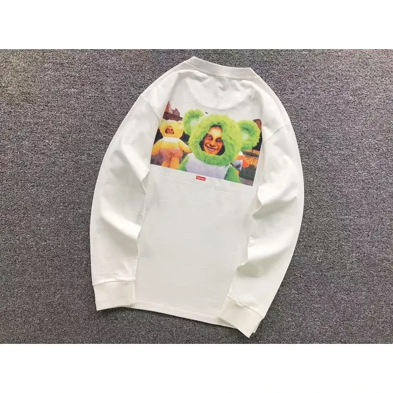Supreme White Bear Print Long-Sleeve Tee