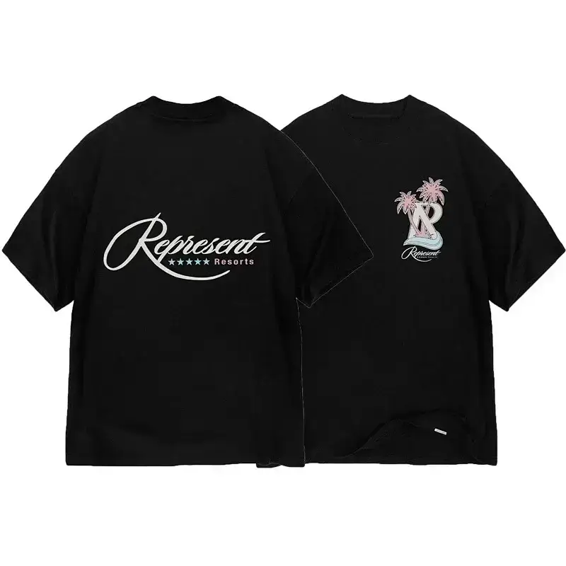 Represent Black Graphic Print Oversized T-Shirt