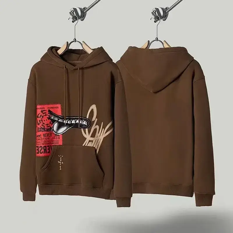 Travis Scott Brown Hoodie: Tooth & Signature Graphic