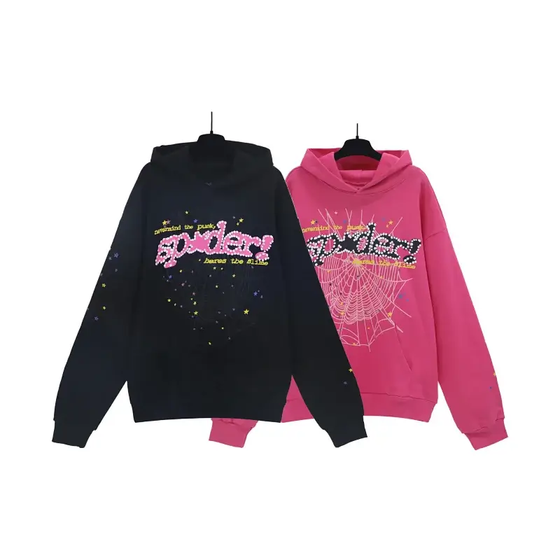 Spider Web Star Letter Print Hoodies