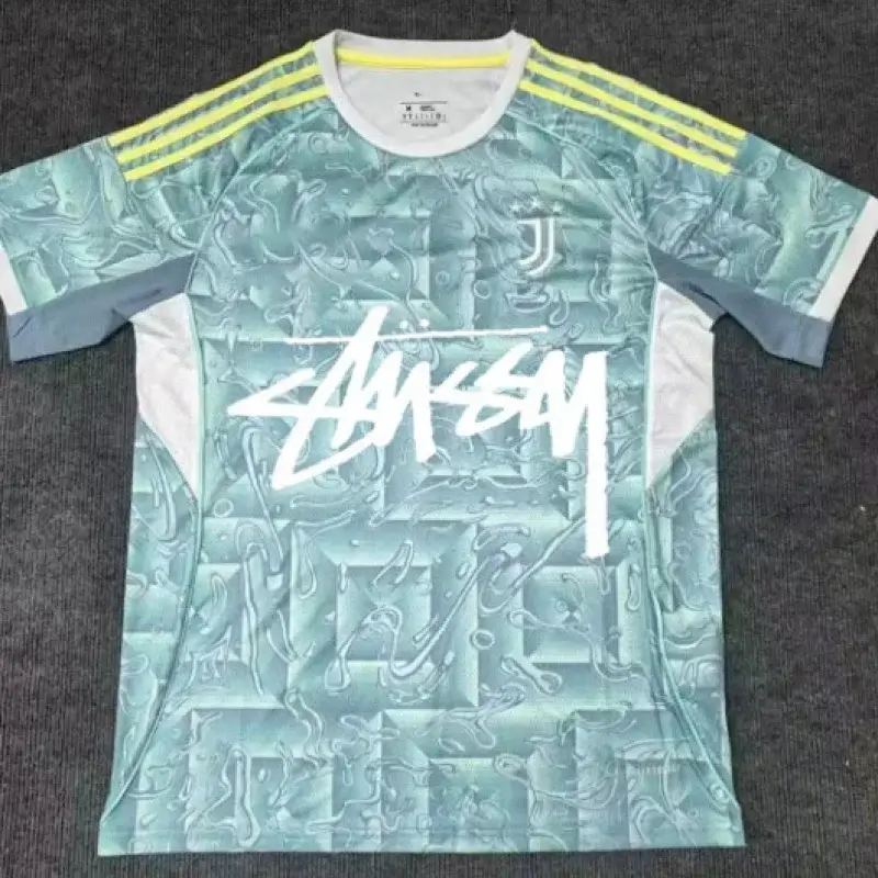Stussy Blue Soccer Jersey: Graffiti Logo & Rooster
