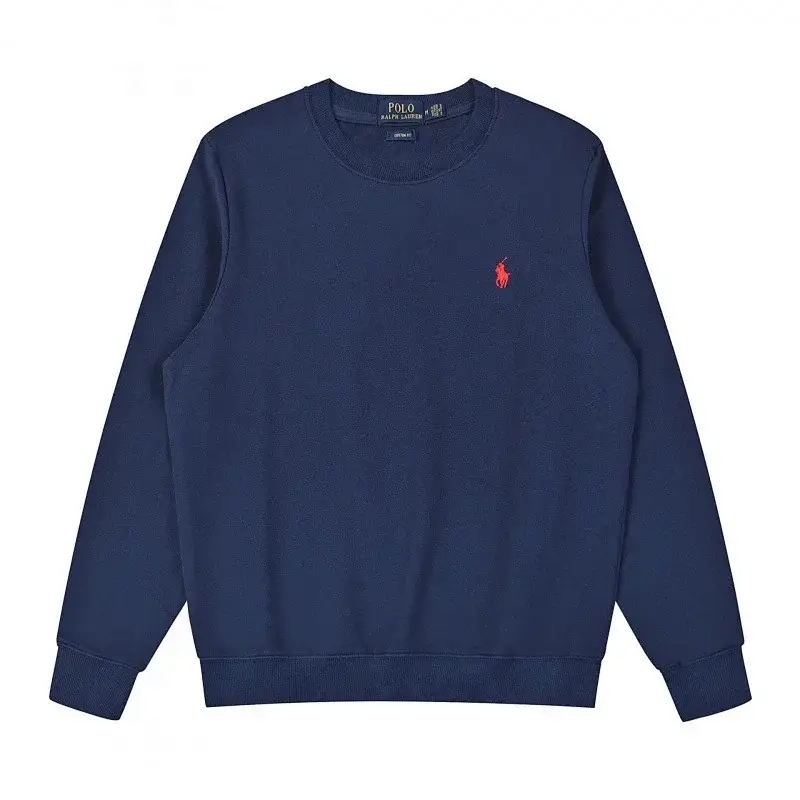 Polo Ralph Lauren Navy Blue Crew - Neck Sweatshirt with Red Polo Pony Logo