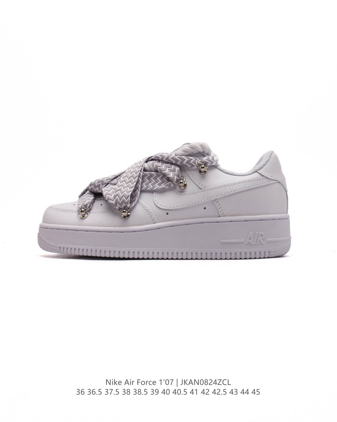 Nike Air Force 1 '07 White Stylish Sneakers with Decor Laces