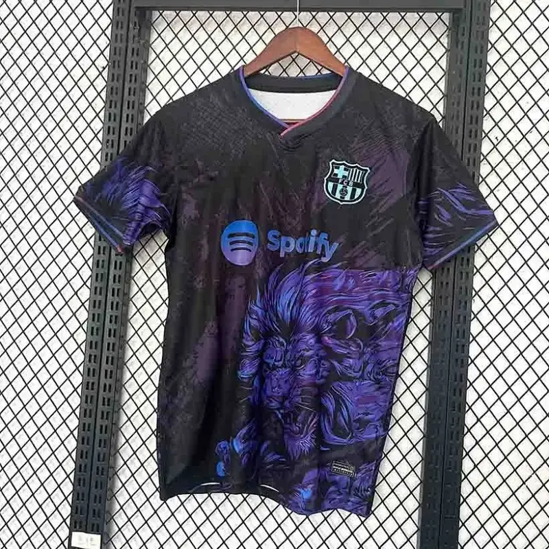 FC Barcelona Dark Blue Jersey with Stripes & Badge