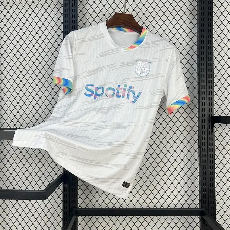FC Barcelona Red & Blue Striped Jersey with Spotify