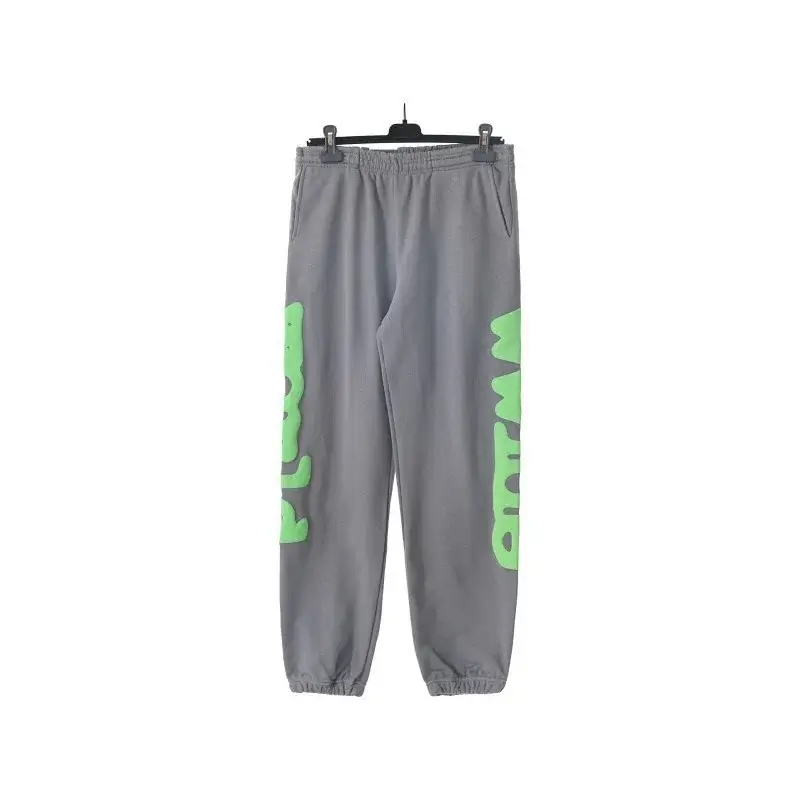 Places+Faces Gray Jogger Pants with Green 3D Letter Print