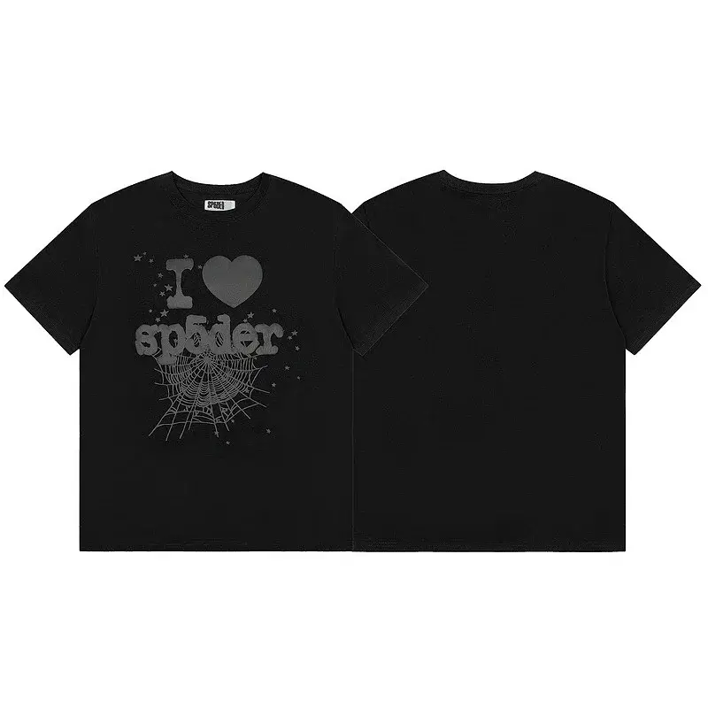 SP5DER Black I Love sp5der Web Graphic T - Shirt