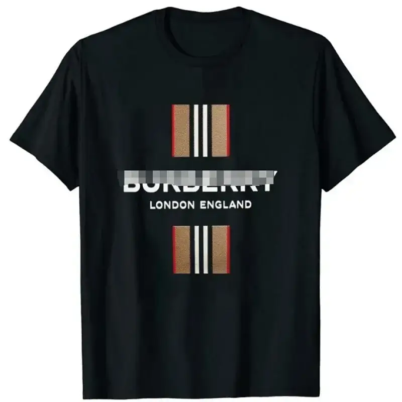 Burberry Black T-Shirt with London England Stripes