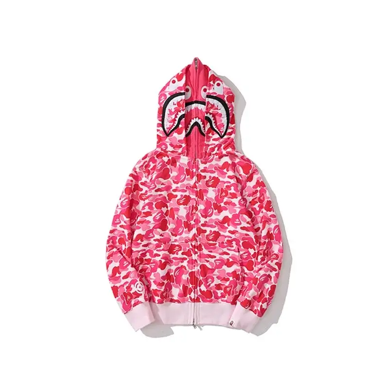 BAPE Pink Camouflage Shark Head Full - Zip Hoodie