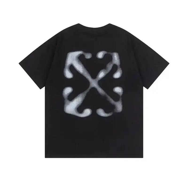 OFF-WHITE Black Spray-Painted Arrow Logo T - Shirt