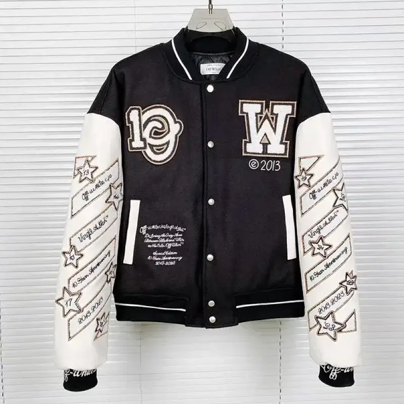 OFF-WHITE 10th Anniv. Black & White Baseball Jacket