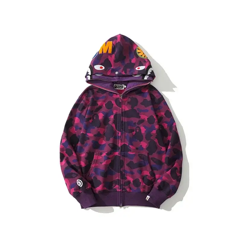 BAPE Purple Camo Shark Zip - Up Hoodie