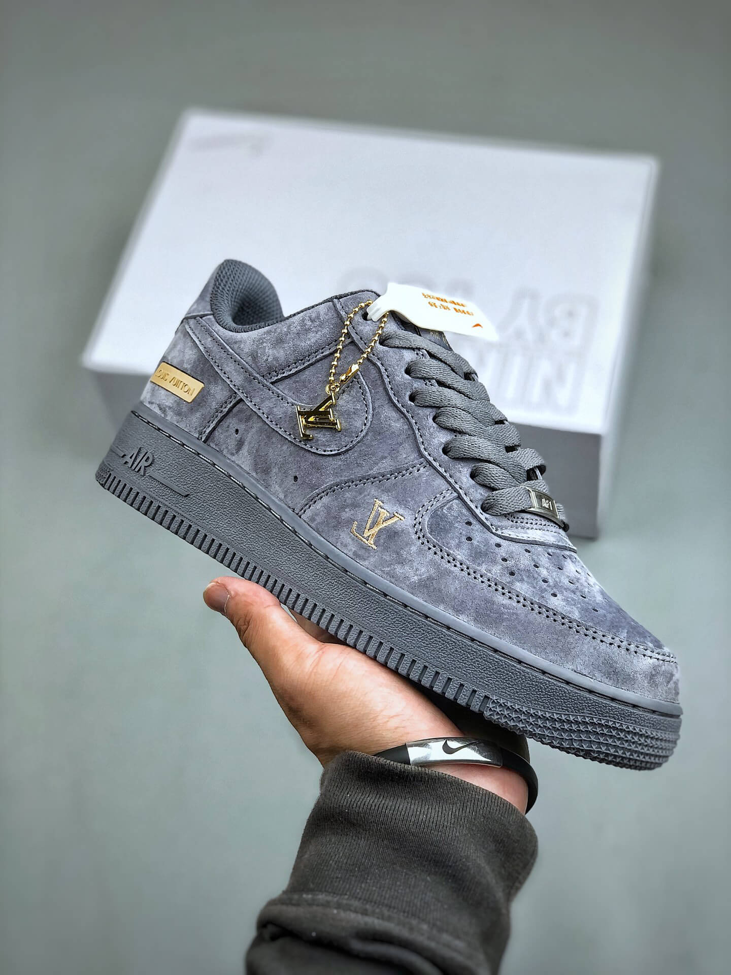 LV x Nike Air Force1 Gray Sneakers