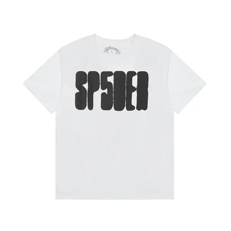 SP5DER White T - Shirt with Black SP5DER Graphic Print