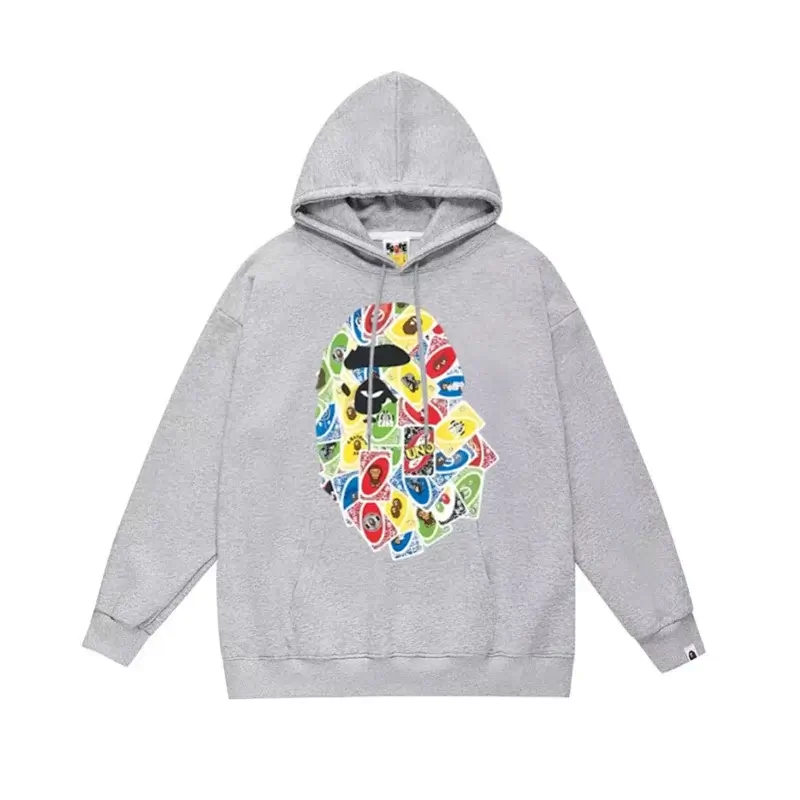 BAPE UNO Card Ape Head Gray Hoodie