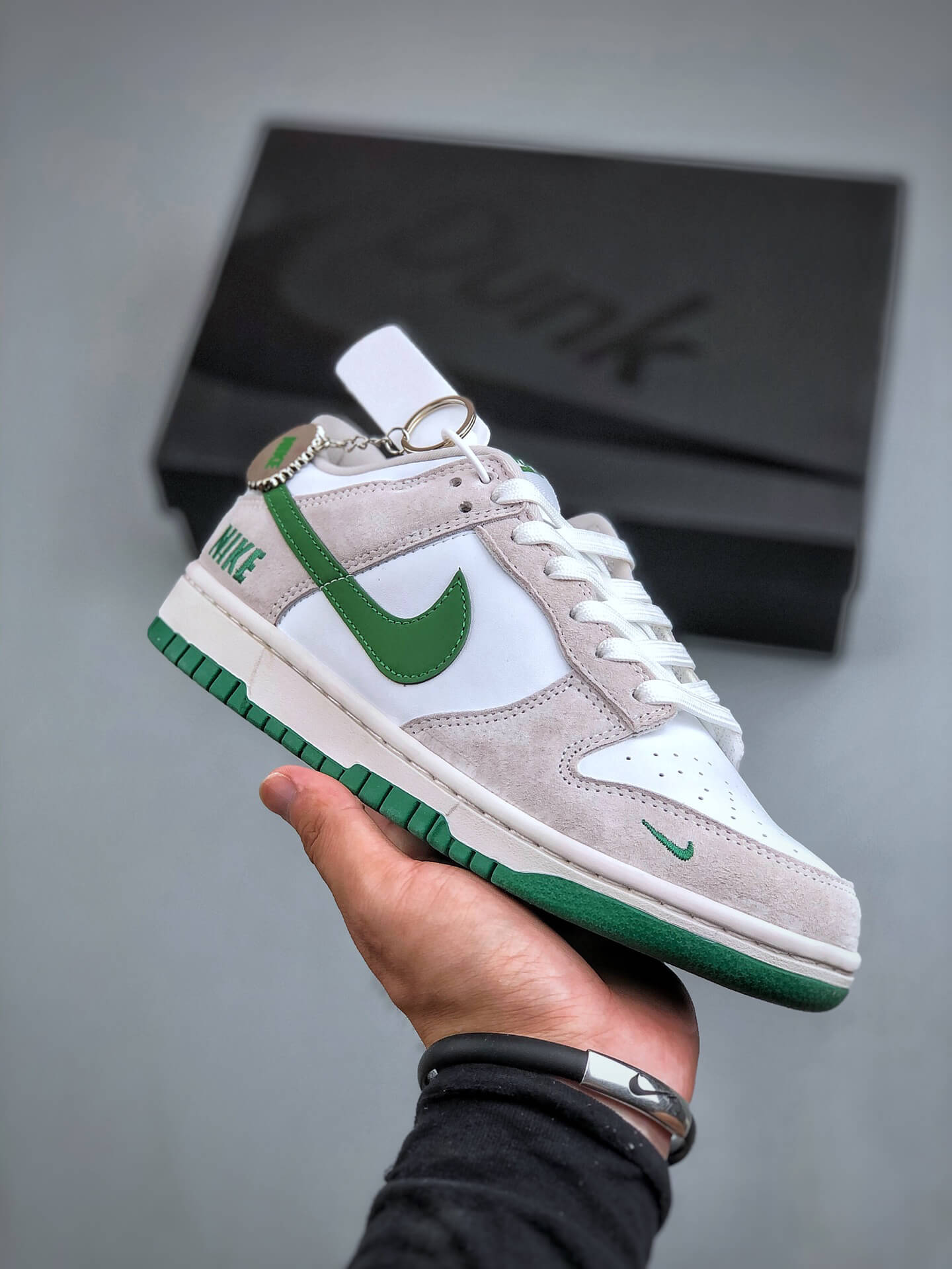 Nike Dunk Low White Gray Green Sneakers