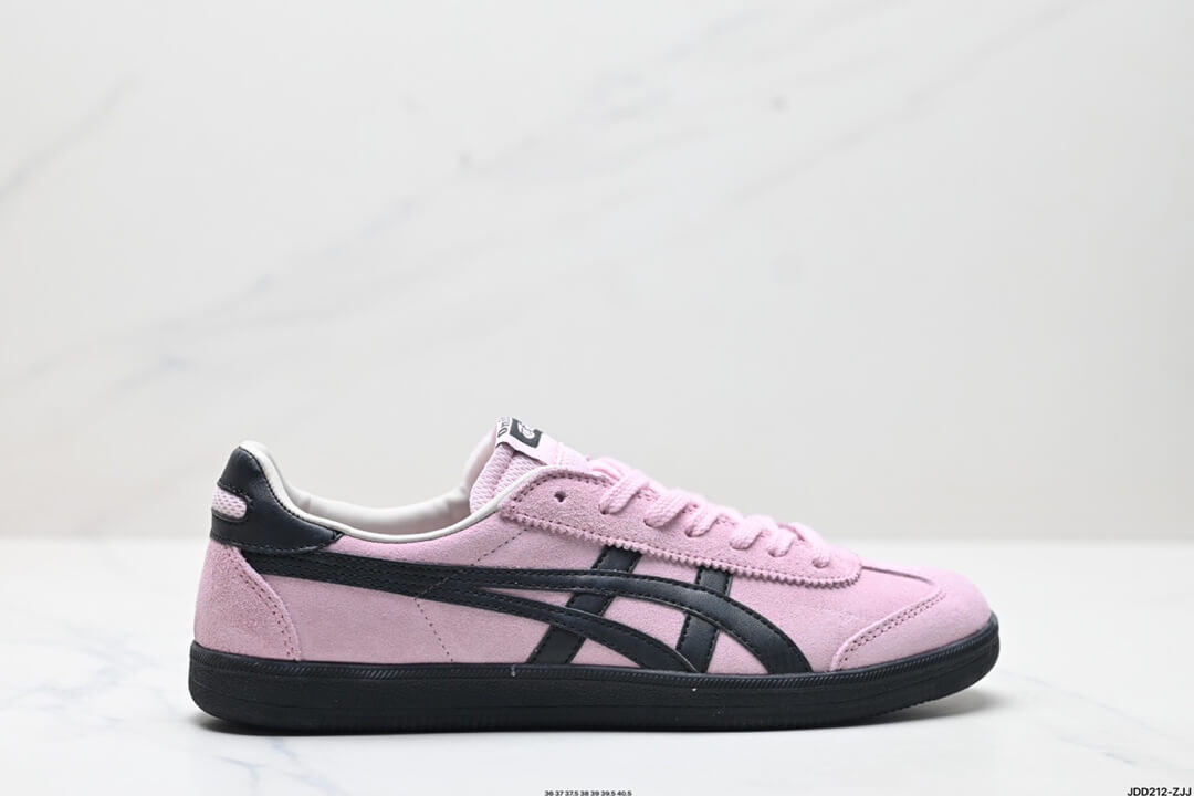 Onitsuka Tiger Pink Sneakers with Black Stripes