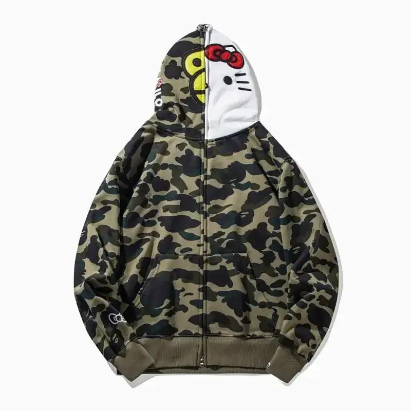 BAPE x Hello Kitty Camo Green Zip - Up Hoodie