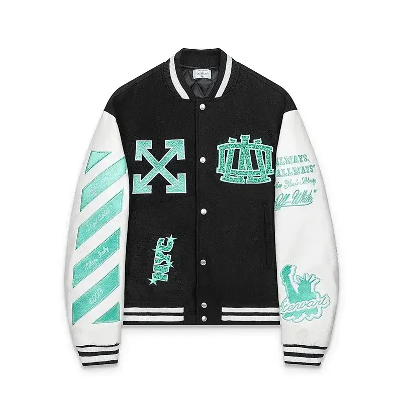 OFF-WHITE Black & White Baseball Jacket