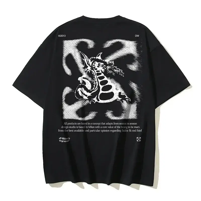 Off-White Black Dragon Graphic T-Shirt