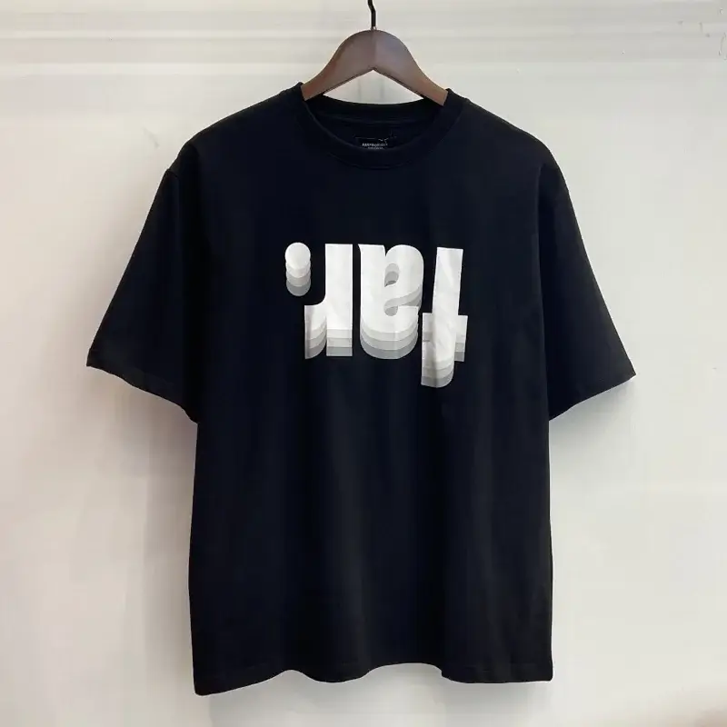 Puma Black Short Sleeve T - Shirt with Reversed White 3D Text