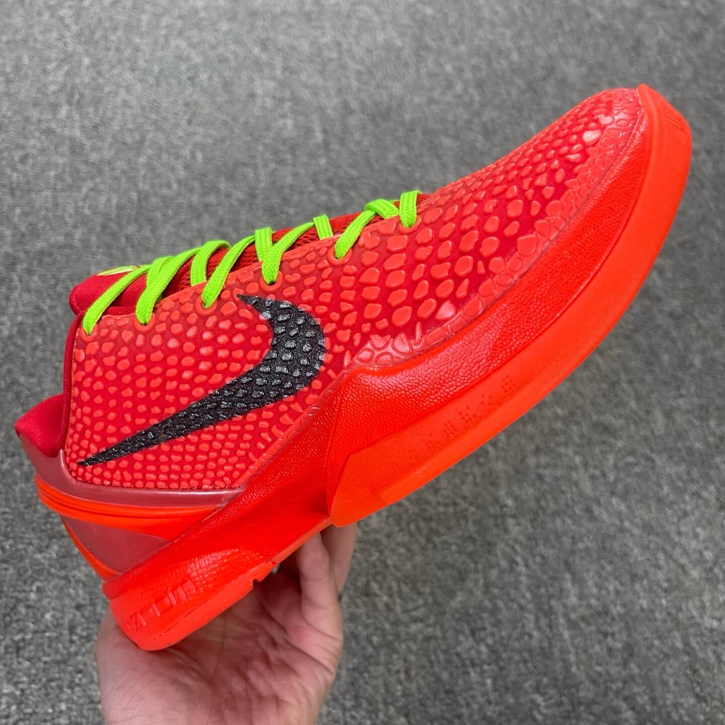 Nike Red Basketball Shoe Neon Green Laces