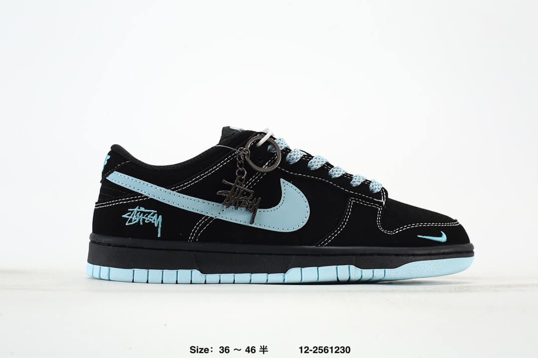 Nike x Stüssy Dunk Low Black Light Blue Sneakers