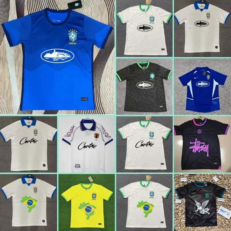 Brazil Multi - Color Soccer Jerseys with Team Badge, Signature, Brazil Map, Collab & Graphic Prints