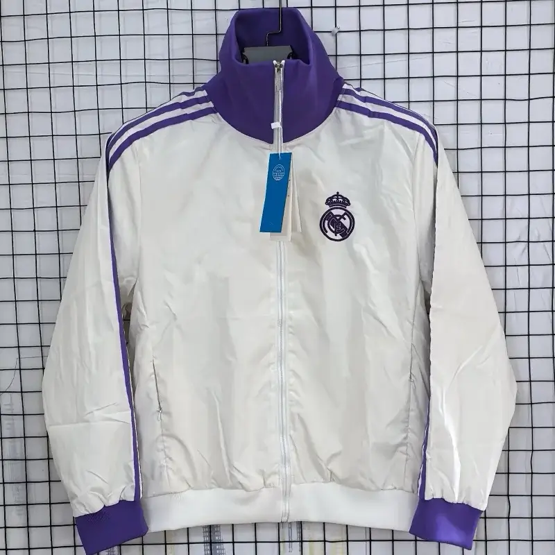 Corteiz White and Purple Zipper Jacket with Team Logo
