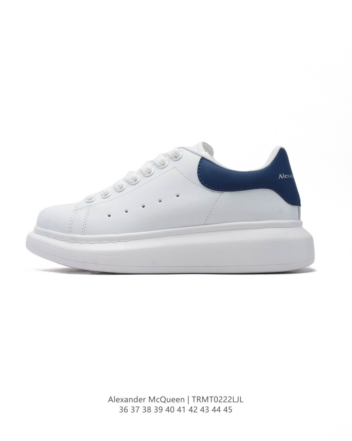 Alexander McQueen White Blue Platform Sneakers