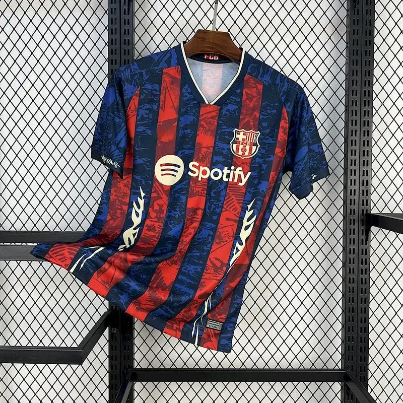 FC Barcelona Black & Purple Splat Jersey (Spotify Logo)