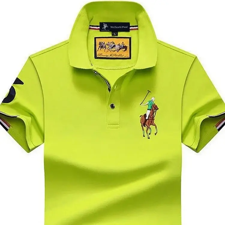 Polo Ralph Lauren Lime Green Short - Sleeve Polo Shirt with Polo Player Embroidery