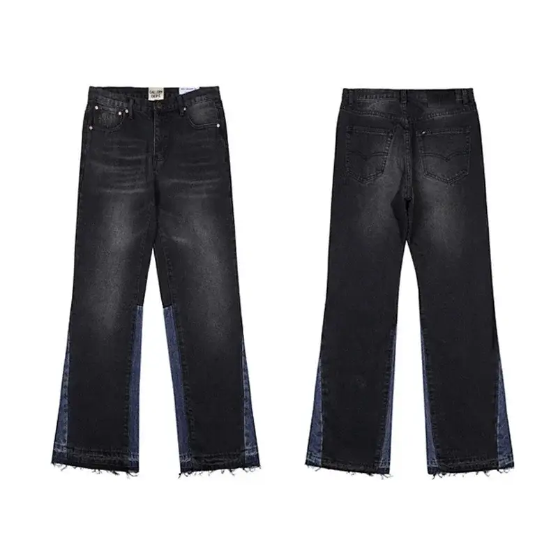 Levi's Black Color - Block Flared Denim Jeans with Frayed Hem