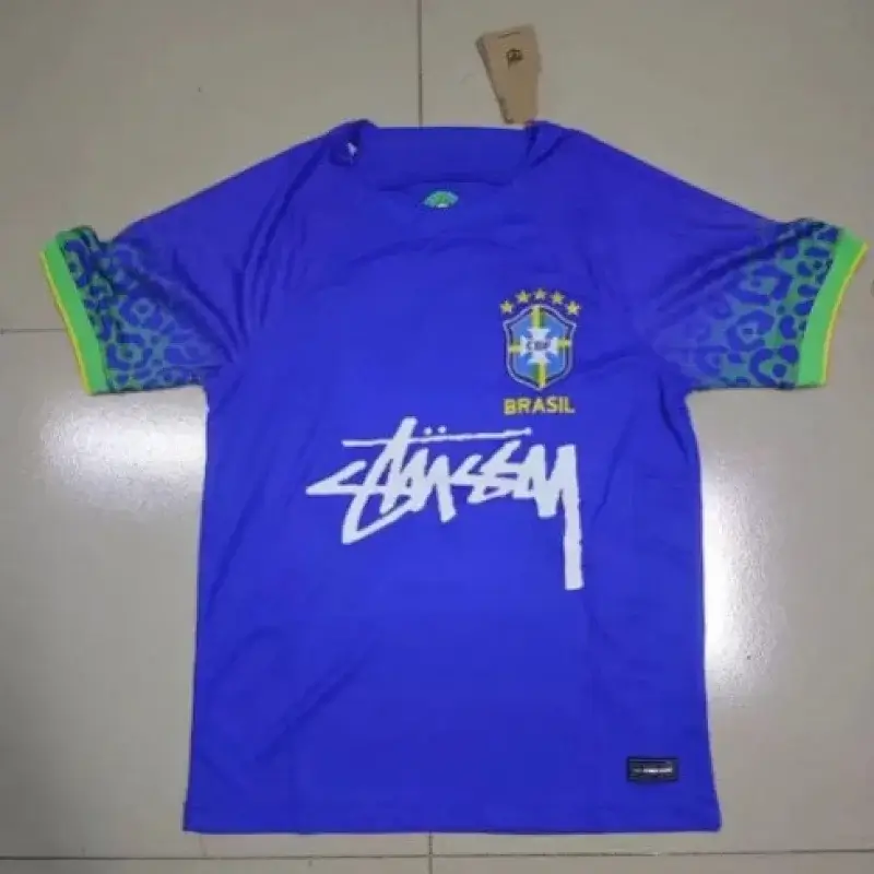 Stussy Brasil Jersey with Leopard Sleeves