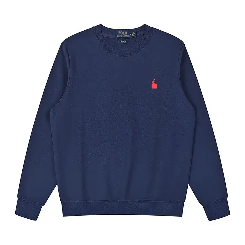 Polo Ralph Lauren Navy Blue Crewneck Sweatshirt with Red Polo Logo