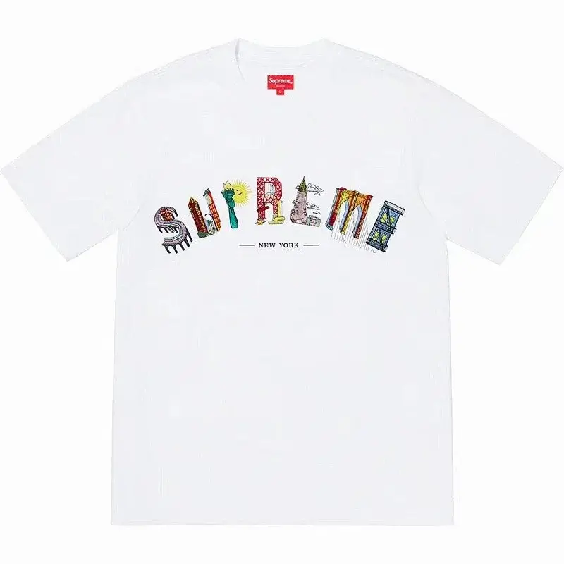 Supreme White NYC Landmarks Tee